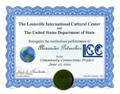 Community Connections Project diploma